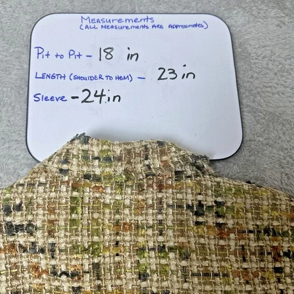 Lafayette 148 Boucle Tweed Cropped Jacket Women Small Wool Blend Multicolor Hook - Picture 5 of 13